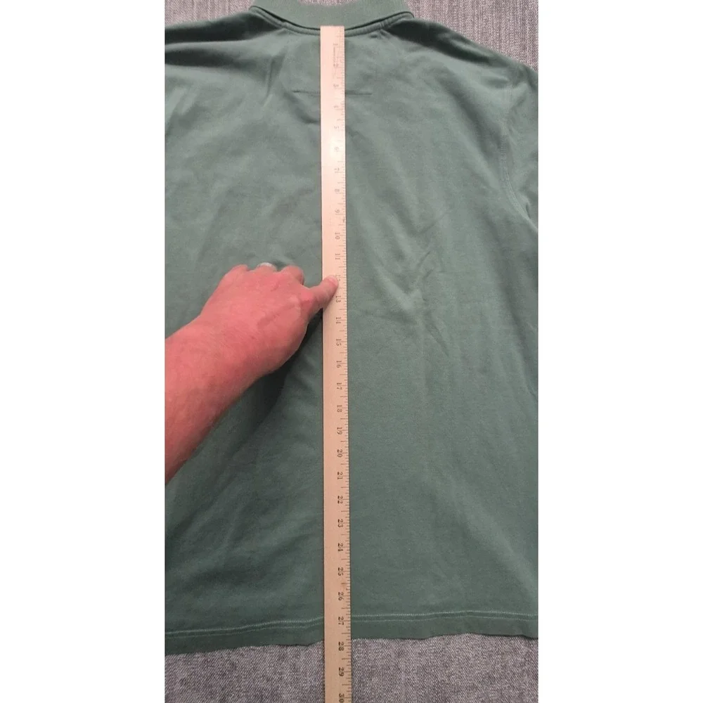 Banana‎ Republic men's sage green polo shirt LG stretch Cotton logo pullover